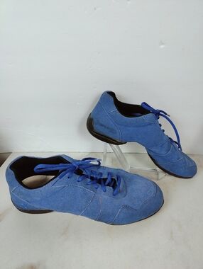 Sansha Men's Blue Suede Split Sole Jazz Dance Sneakers, 11